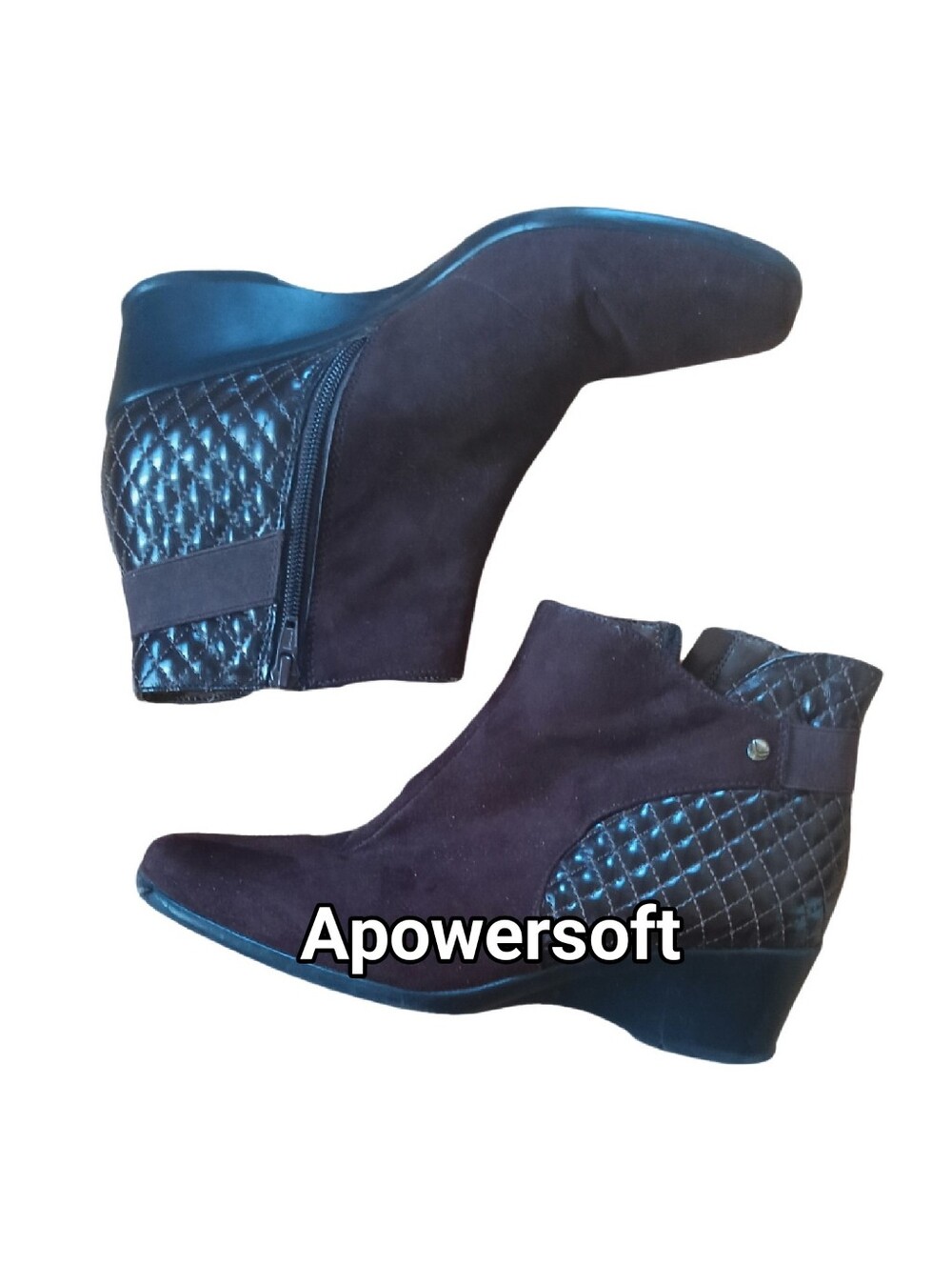 Stride Rite Faux Suede Quilted Ankle Booties Size 8.5 - Picture 6 of 6